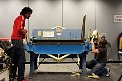 John and David operating a press brake